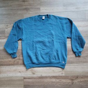 Vintage 90s Russell Teal Sweatshirt Men's XL Made in USA 50/50